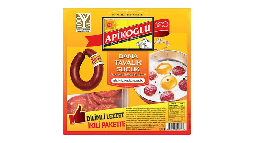 Apikoğlu Fermente Dana Tavalık Sucuk 100+100 g