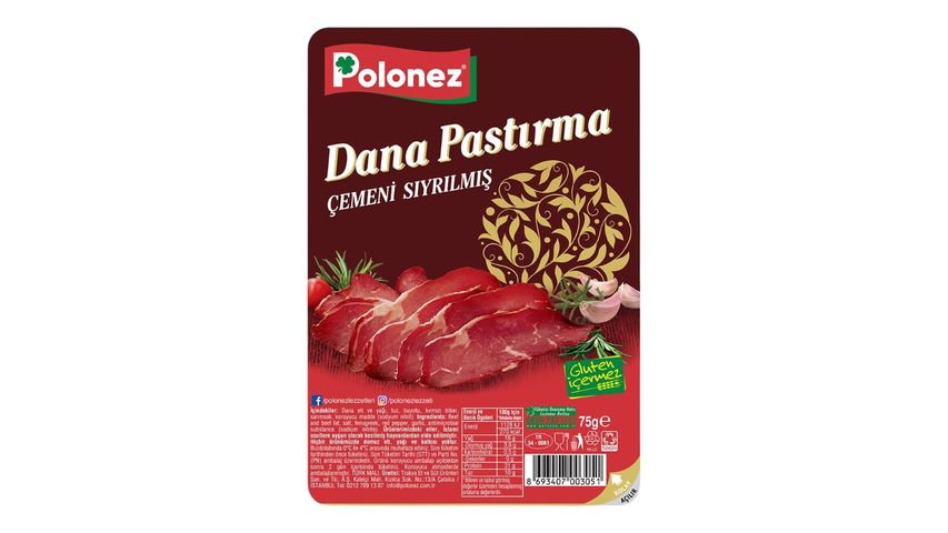 Polonez Dana Çemeni Sıyrılmış Pastırma 75 g