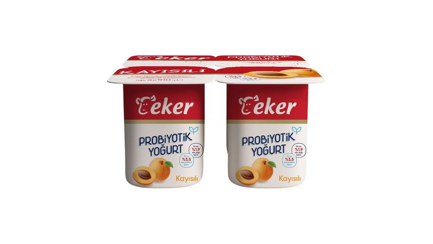 Eker Apricot Probiotic Yogurt 4 x 100 g