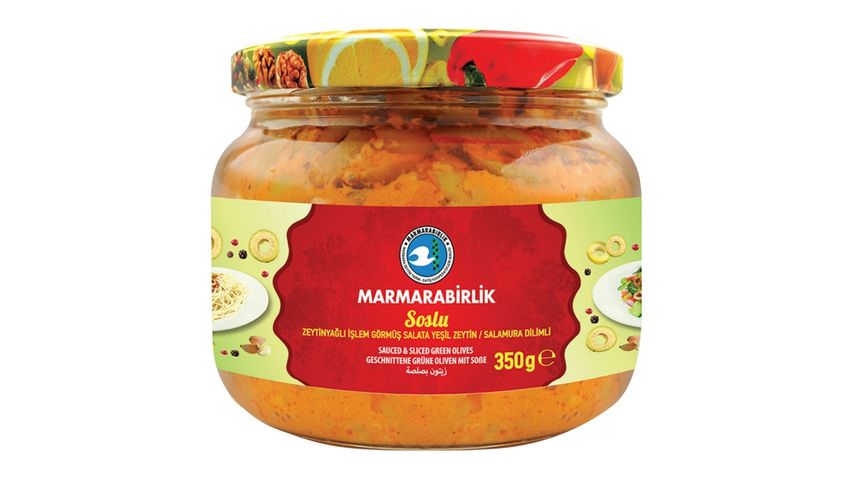 Marmarabirlik Soslu Yeşil Zeytin Cam Kavanoz 350 g