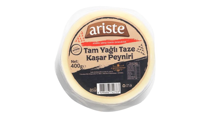Ariste Full-Fat Fresh Kasar Cheese 400 g