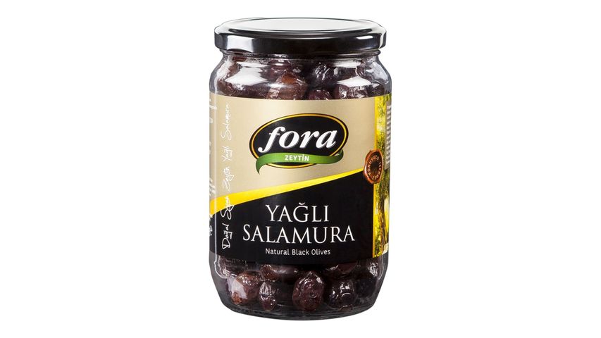 Fora Gemlik Natural Oil Pickled Black Olives Jar 450 g