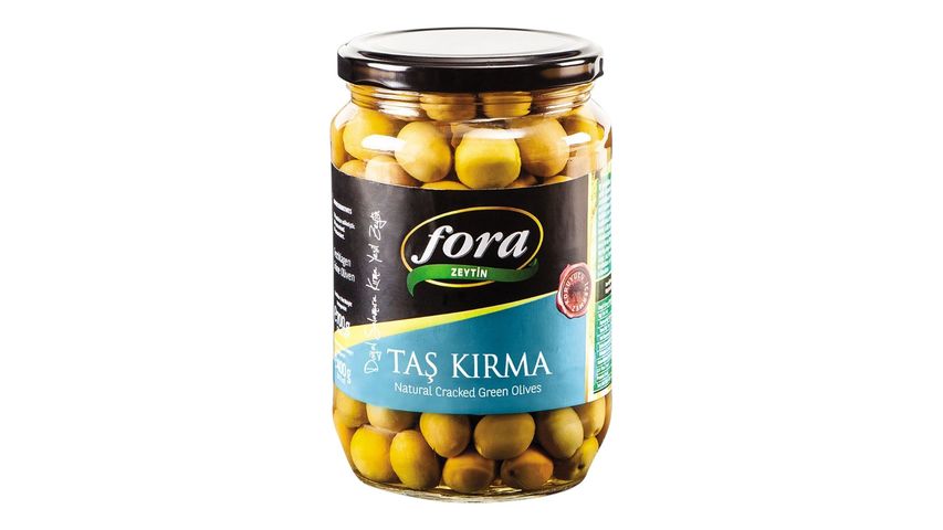 Fora Edremit Doğal Taş Kırma Yeşil Zeytin Kavanoz 400 g