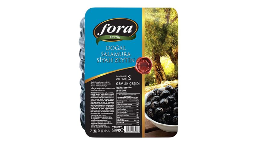 Fora Gemlik Doğal Salamura Siyah Zeytin 291-320 500 g