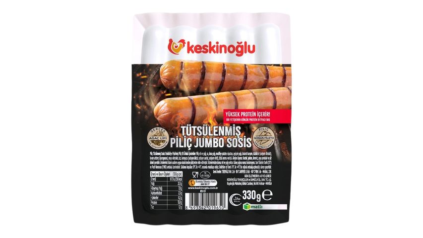 Keskinoğlu Piliç Tütsülenmiş Jumbo Sosis 330 g