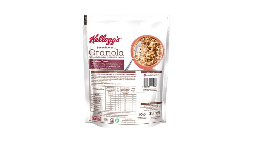 Kellogg's Şeker İlavesiz Kajulu, Kabak Çekirdekli ve Turna Yemişli Granola 250 g