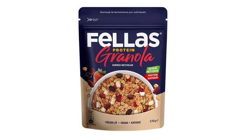 Fellas Kırmızı Meyveler Protein Granola 270 g