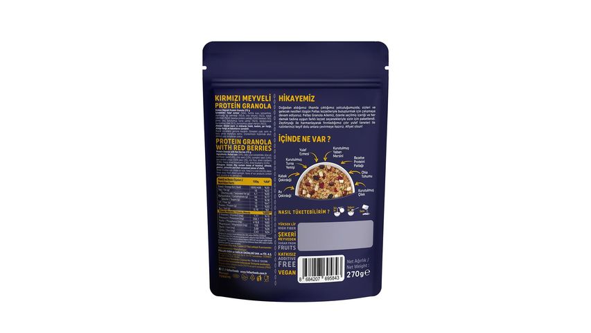 Fellas Kırmızı Meyveler Protein Granola 270 g