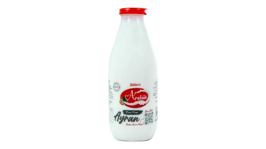 Silivri Arslan Kara Maya Doğal Ayran Cam Şişe 1 L