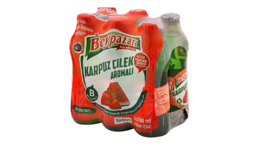 Beypazarı Karpuz ve Çilek Aromalı Maden Suyu 6 x 200 ml