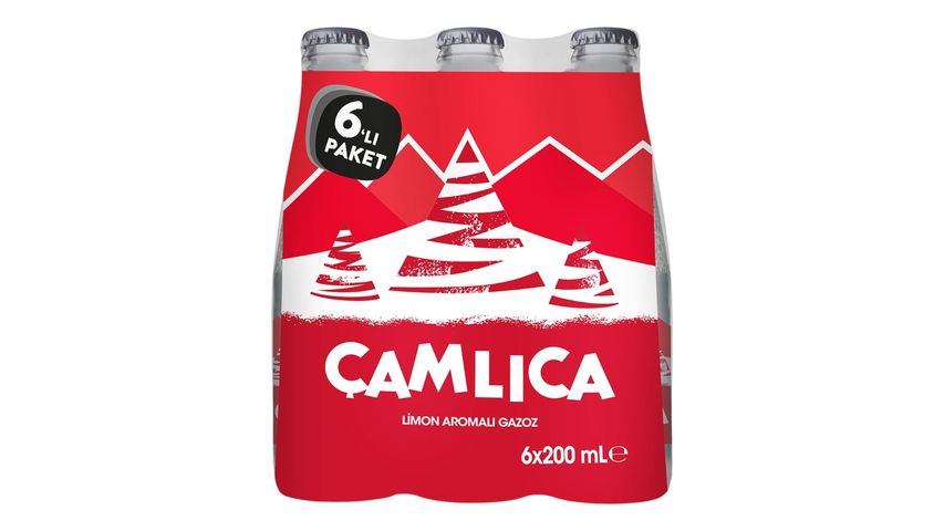 Çamlıca Limon Aromalı Cam Şişe Gazoz 6 x 200 ml