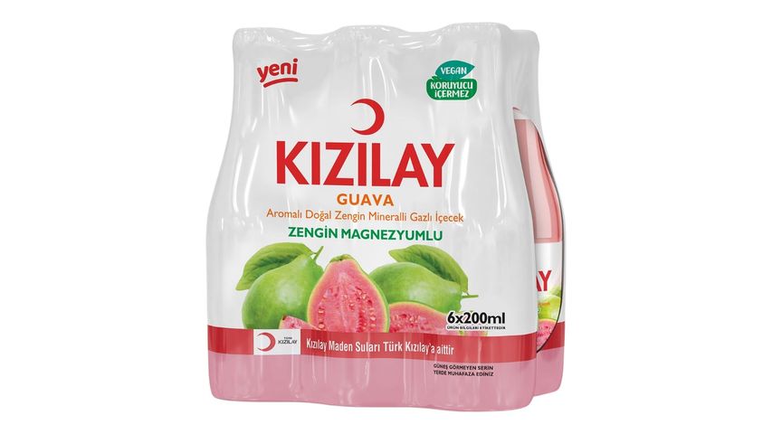 Kızılay Guava Aromalı Doğal Zengin Mineralli Maden Suyu 6 x 200 ml