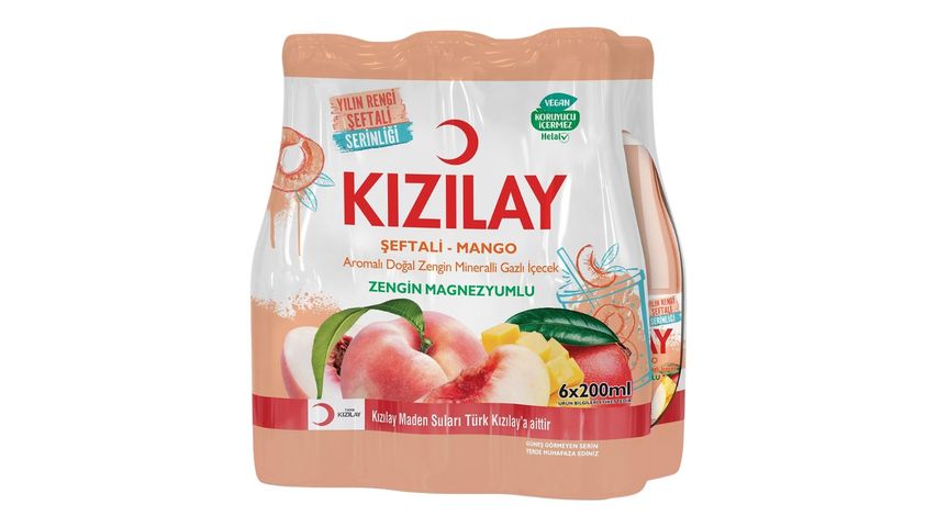 Kızılay Şeftali & Mango Aromalı Maden Suyu 6 x 200 ml