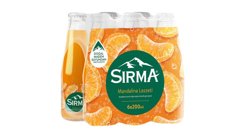 Sırma C Vitaminli Mandalina Aromalı Doğal Maden Suyu 6 x 200 ml