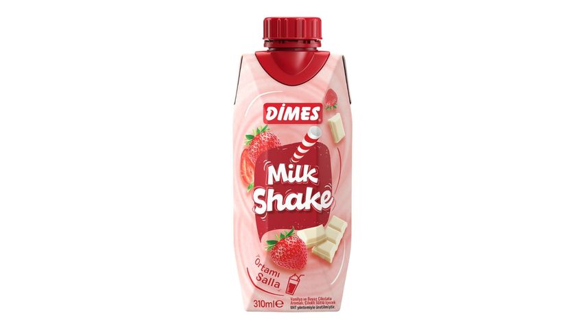 Dimes Çilekli Beyaz Çikolatalı Milkshake 310 ml