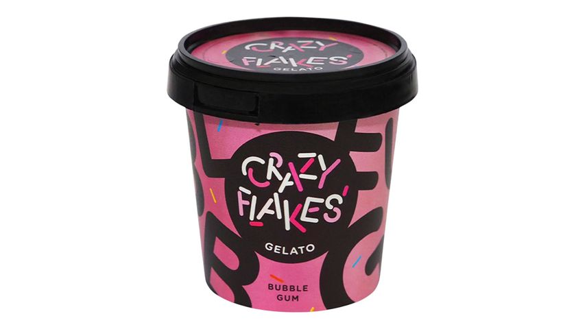 Crazy Flakes Gelato Bubble Gum Ice Cream 180 ml