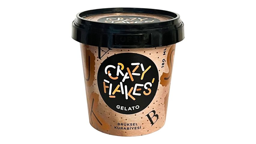 Crazy Flakes Gelato Brüksel Kurabiyeli Dondurma 180 ml