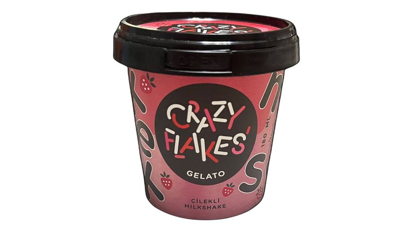Crazy Flakes Çilekli Milkshake Dondurma 180 ml