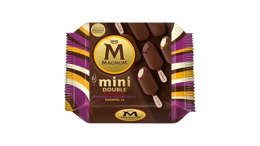 Algida Magnum Mini Double Chocolate, Black Mulberry & Caramel 6-Pack