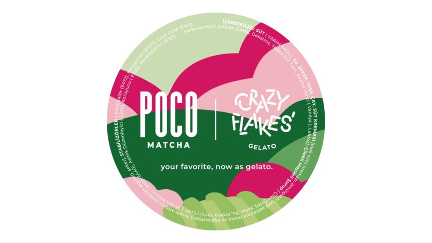 Crazy Flakes X Poco Çilekli Matcha Dondurma 180 ml
