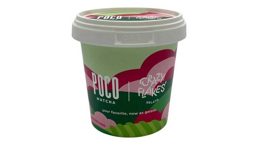 Crazy Flakes X Poco Çilekli Matcha Dondurma 180 ml