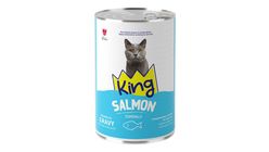 King Sos İçerisinde Et Parçacıklı Somonlu Kedi Konservesi 400 g
