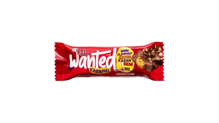 Eti Wanted Sütlü Çikolata Kaplı Karamelli Bar 22 g