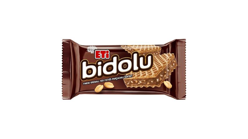 Eti Bidolu Fındık Kremalı Yer Fıstığı Parçacıklı Gofret 36 g
