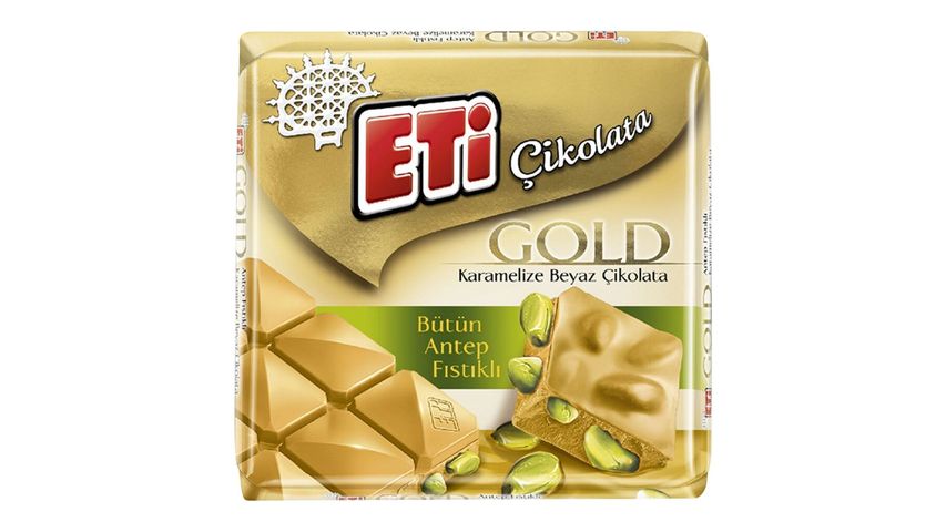 Eti Çikolata Gold Antep Fıstıklı Karamelize Beyaz Kare Çikolata 60 g