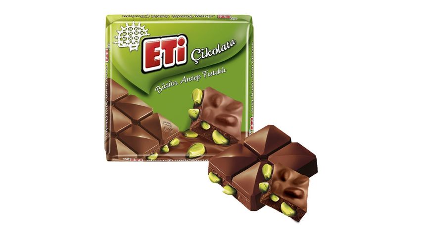 Eti Bütün Antep Fıstıklı Kare Çikolata 60 g
