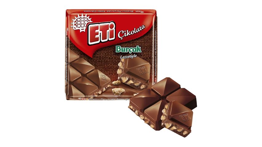 Eti Burçak Bisküvi Parçacıklı Kare Sütlü Çikolata 60 g