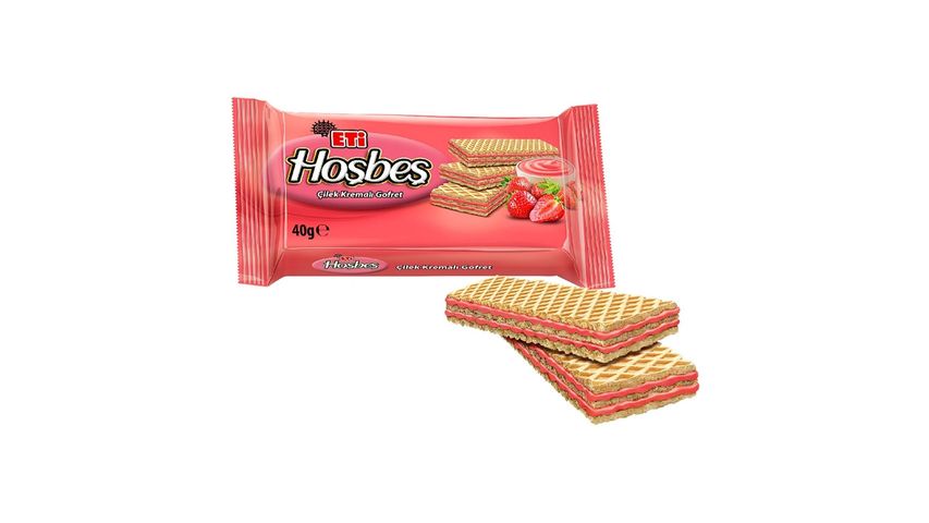 Eti Hoşbeş Çilek Kremalı Gofret 40 g