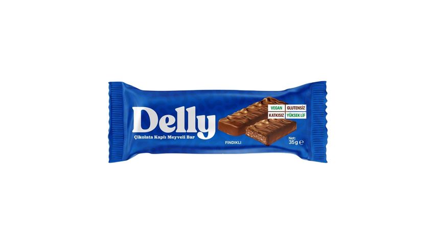 Delly Chocolate Covered Hazelnut Fruit Bar 35 g