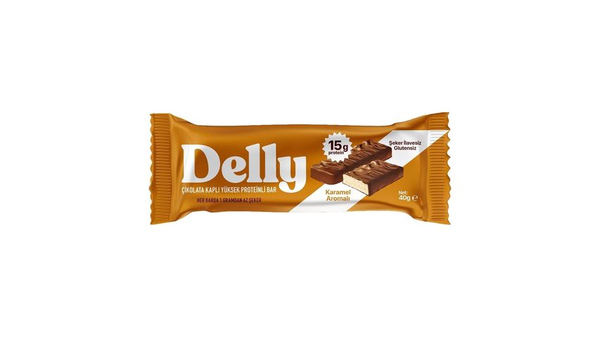Delly Caramel Flavored Chocolate Covered High Protein Bar 40 g