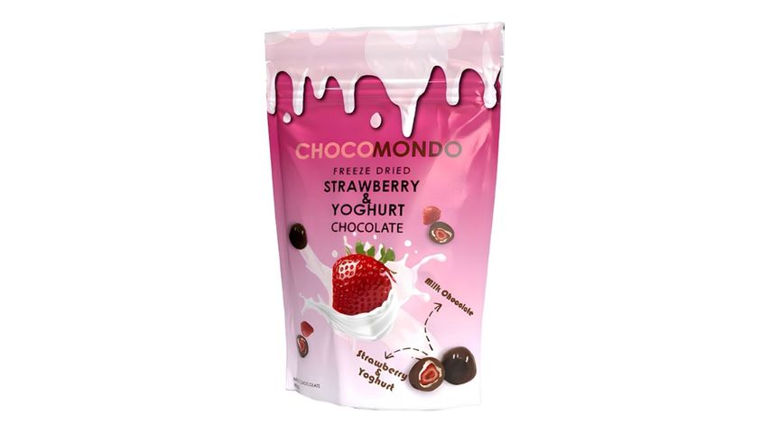 ChocoMondo Milk Chocolate Covered Yogurt Strawberry Dragee 80 g
