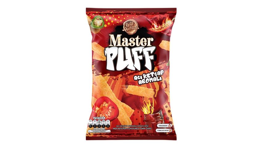 Master Puff Hot Ketchup Flavored Corn Snacks 90 g