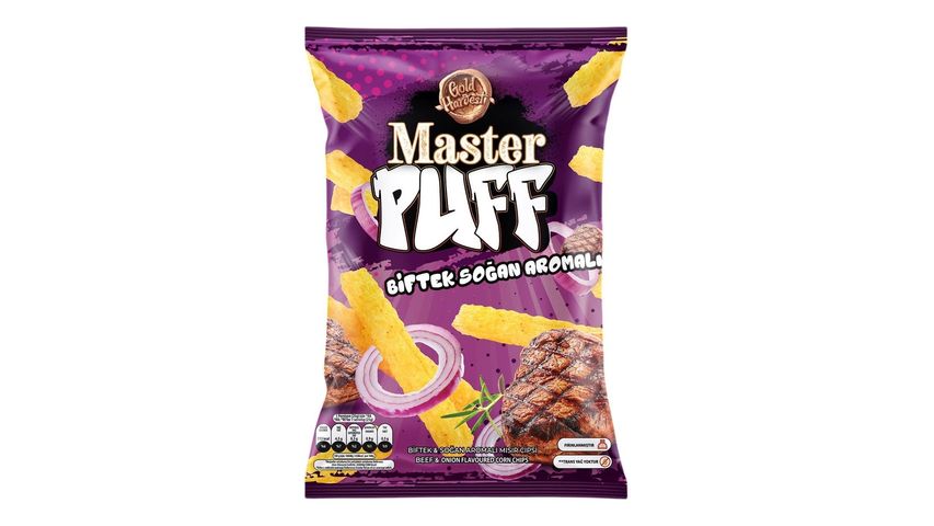 Master Puff Beef & Onion Flavored Corn Snack 90 g