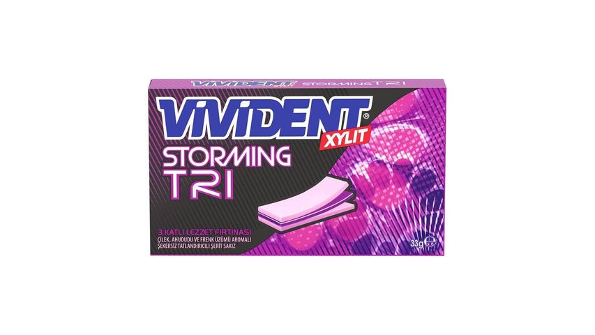 Vivident Storming Strawberry, Raspberry & Blackcurrant Flavored Gum 33 g