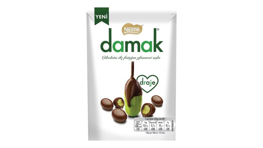 Nestlé Damak Sütlü Çikolata Kaplı Antep Fıstıklı Draje 50 g