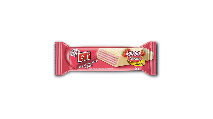 Eti Gofret Çilekli Beyaz Çikolatalı 29 g