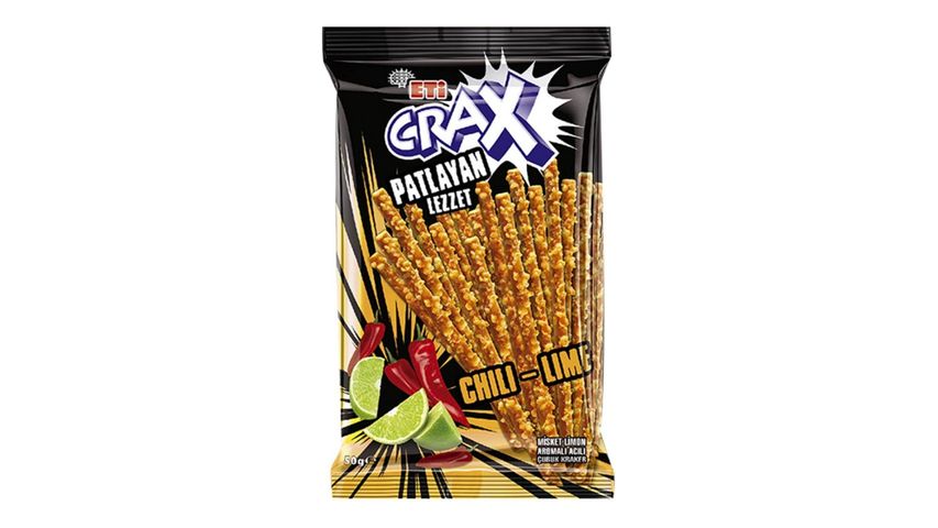Eti Crax Exploding Flavor Chili Lime Stick Crackers 50 g