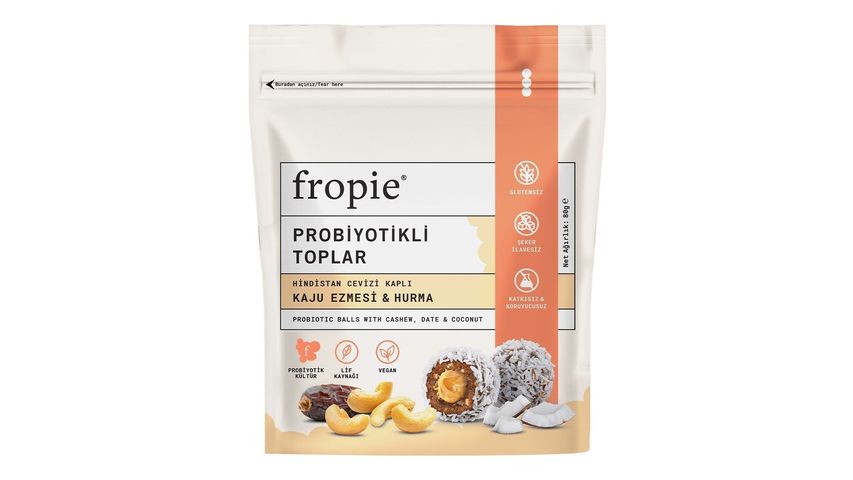Fropie Hindistan Cevizi Kaplı Kaju Ezmesi & Hurma Probiyotikli Toplar 80 g
