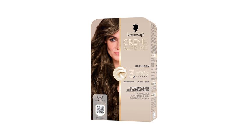 Schwarzkopf Creme Supreme 6-0 Açık Kahve Saç Boyası
