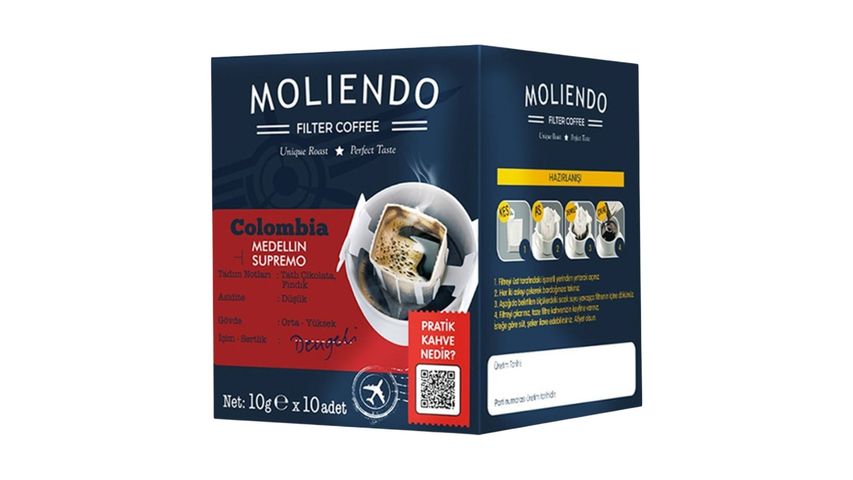 Moliendo Colombia Medellin Supremo Practical Filter Coffee 10 x 10 g