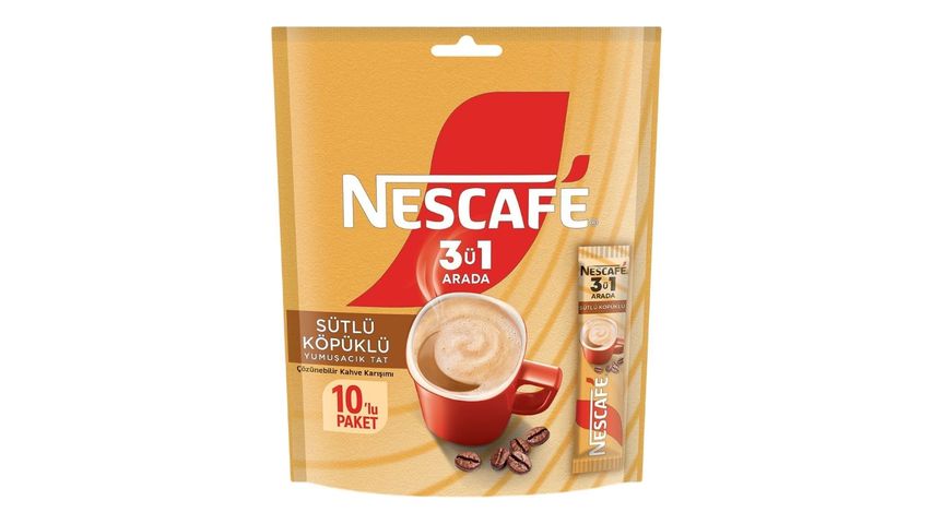 Nescafe 3ü1 Arada Sütlü Köpüklü Çözünebilir Kahve 10 x 17.4 g