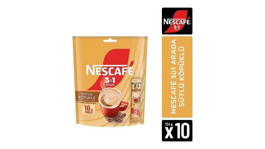 Nescafe 3ü1 Arada Sütlü Köpüklü Çözünebilir Kahve 10 x 17.4 g