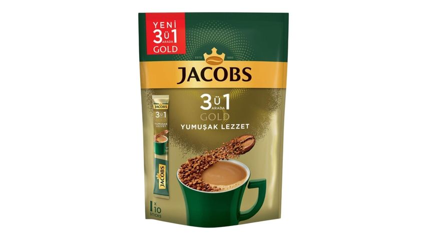 Jacobs Gold 3'u 1 Arada Gold Kahve Yumuşak Lezzet 10 x 18 g