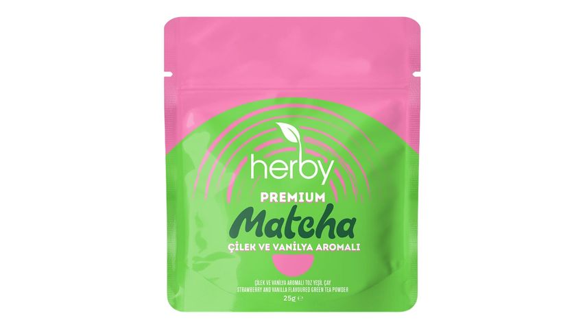 Herby Premium Strawberry & Vanilla Flavored Matcha 25 g