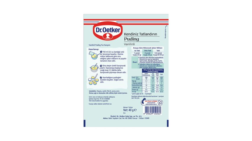 Dr. Oetker Sweeten to Your Taste Vanilla-Flavored Pudding 40 g