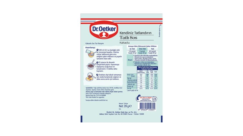 Dr. Oetker Sweeten to Your Taste Cocoa Dessert Sauce 39 g
